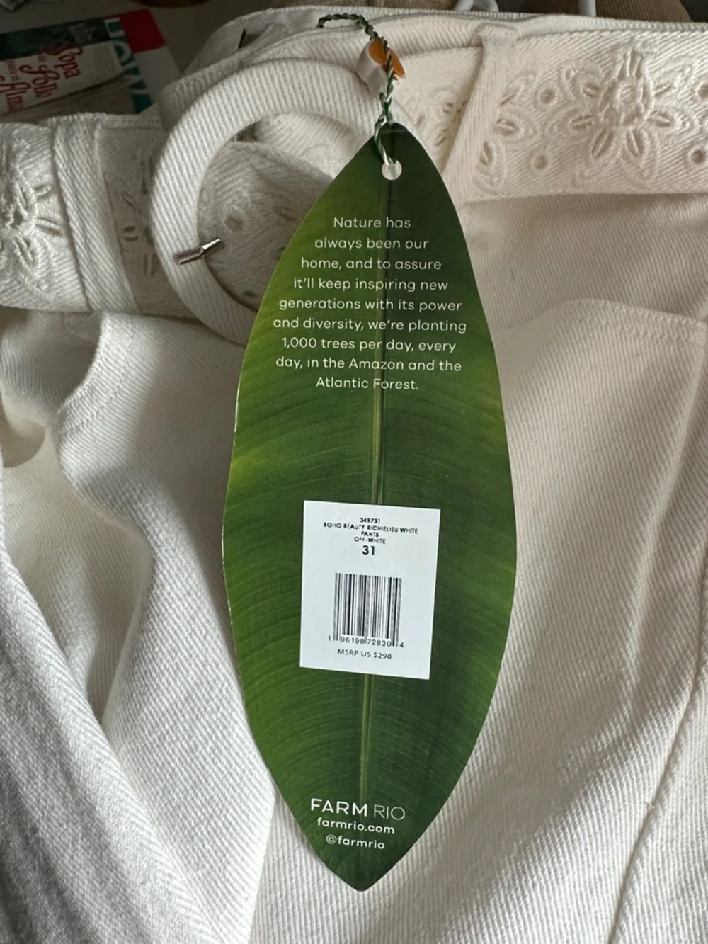 FARM Rio Cream Wide-Leg Laser-Cut Flare Jeans - Picture 8 of 8